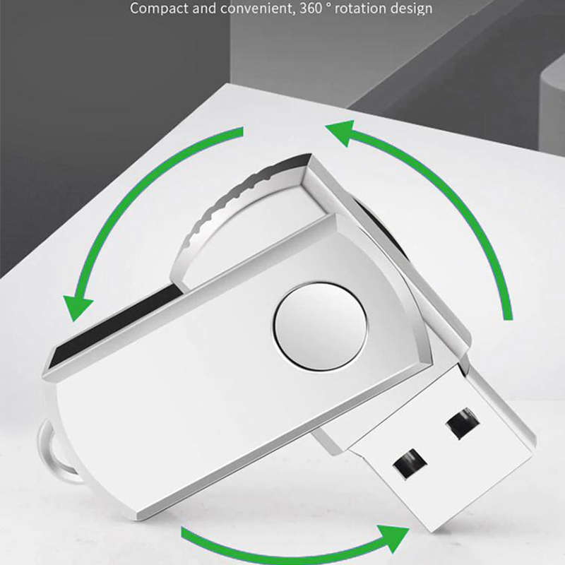 Fashion USB 3.0 Flash Drive 4GB to 128GB Capacities Rotate 360 Degrees with Custom Logo New Metal Material USB Flash Disk