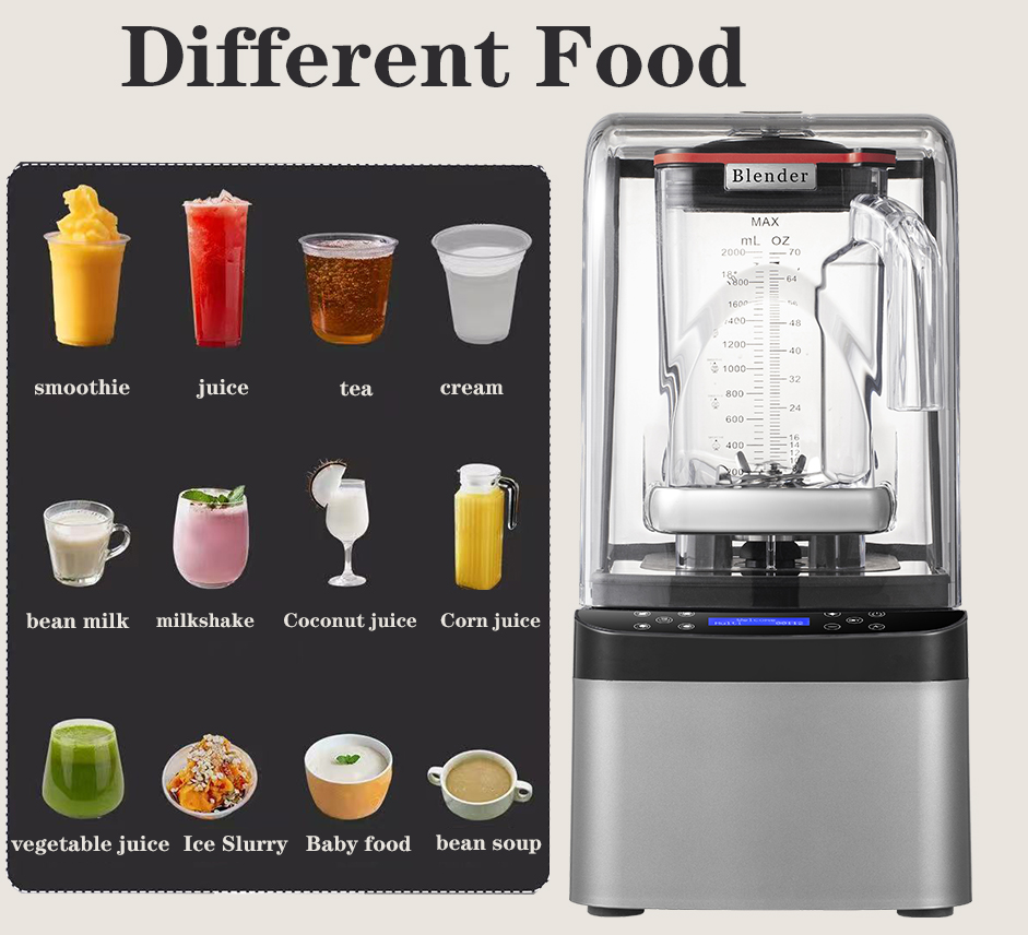 8007 Blender Heavy Duty Constant Speed Pure Copper OEM Big Blade Kitchen 2L  Licuadora Comercial Juicer Mixer Soundproof Blender