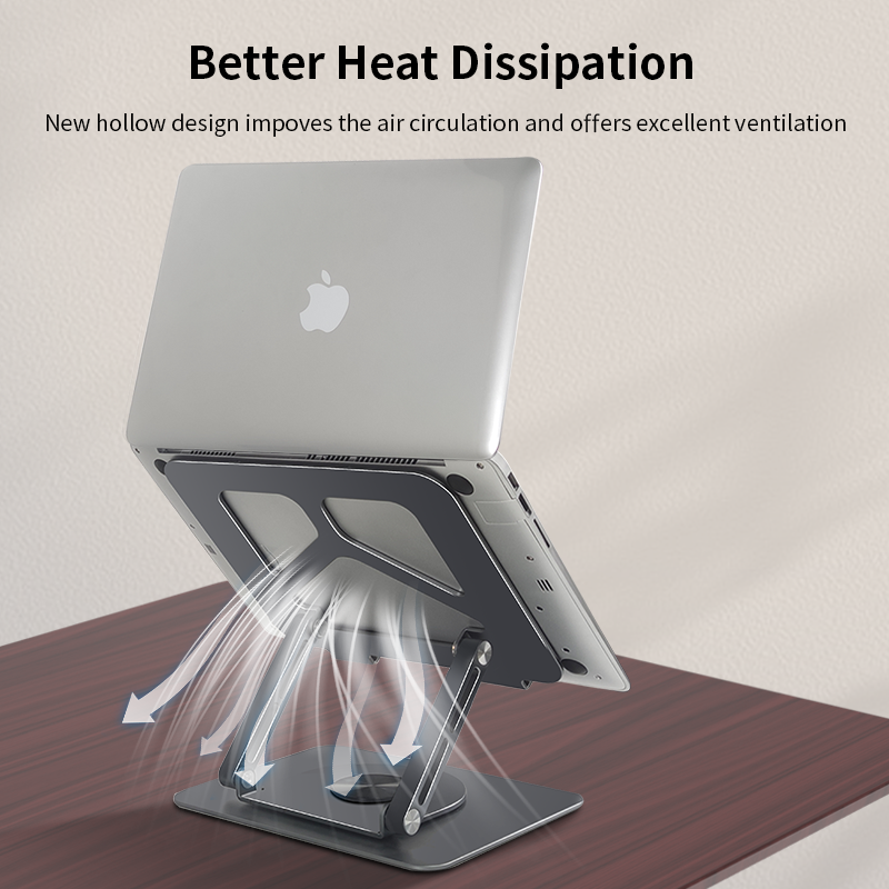 New Design Computer Accessories Trending Products Laptop Holder Aluminum Adjustable Ergonomic 360 Rotating Laptop Riser Stand