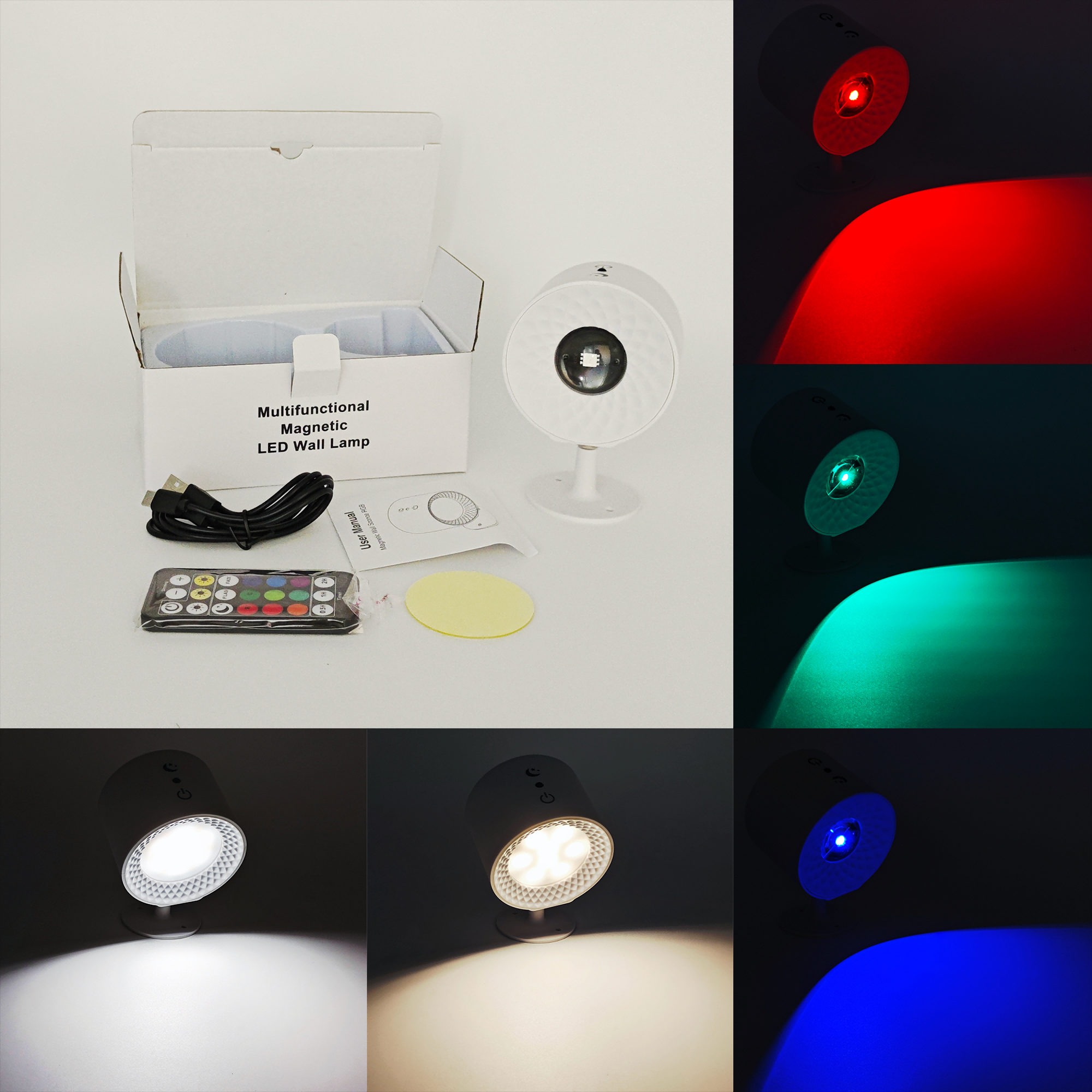 Indoor 5W LED Wall Lamp 360 Degrees Rotating Magnet Fixation Hotel Sconce Bedroom Rechargeable LED Wall Light