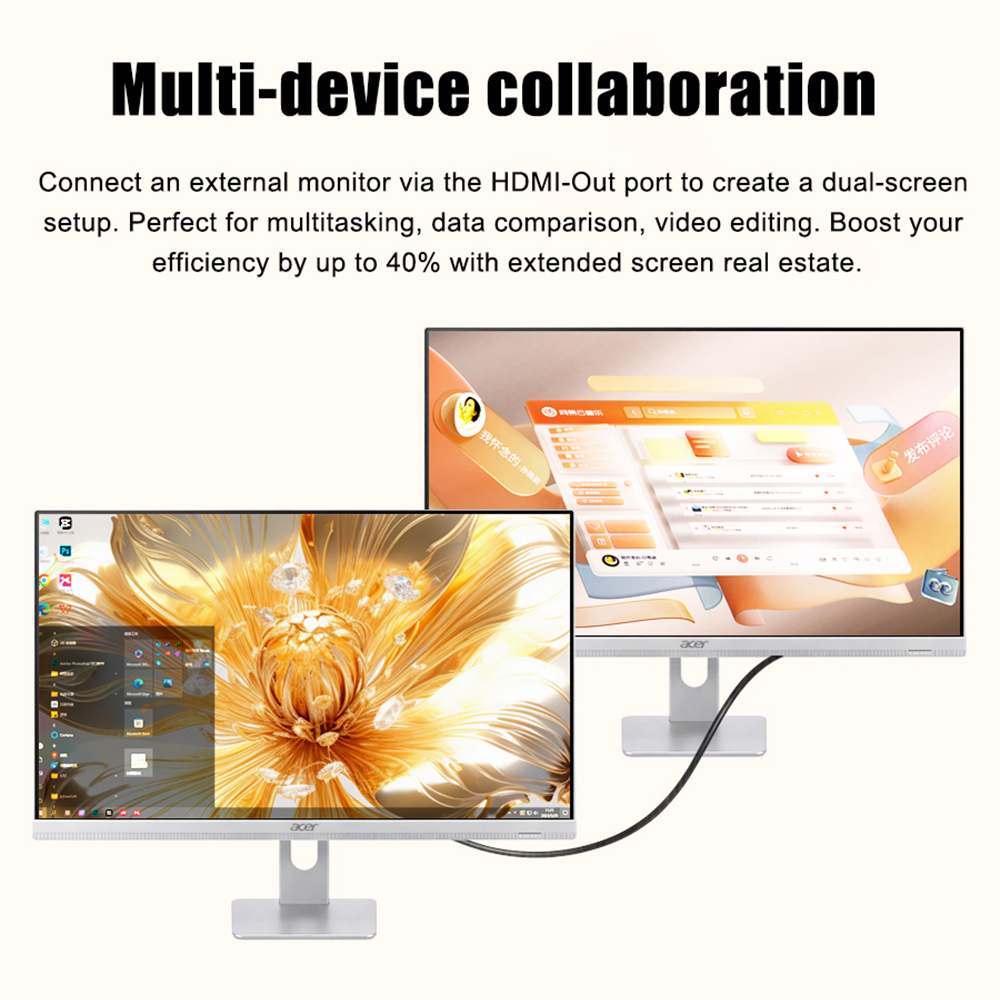 acer Desktop Pc 27" 4K UHD Display All in One Computers Aio Pc Ordinateur for Graphic Design Studio