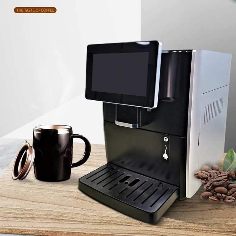 QDMECH Automatic Espresso Coffee Machine with Grinder Milk Frother Cappuccino Latte Maker Home Office Coffee Machine