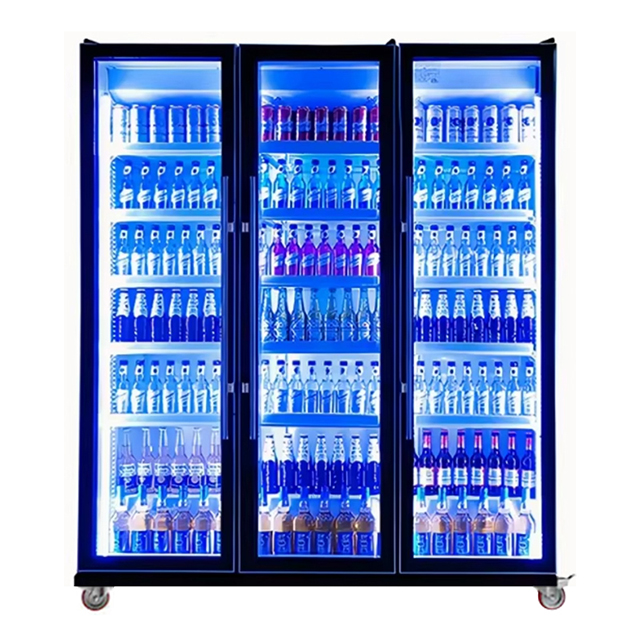 Factory Direct-sale Commercial Beverage Cabinet, Refrigerator, Cold Drink Cooler, Three-door Upright Freezer