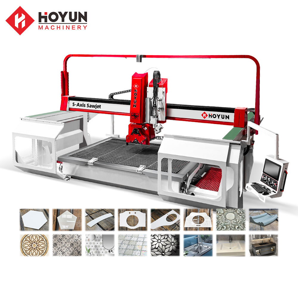 Hongyi Machinery CNC Stone Machinery Desktop High Pressure Waterjet Marble Ceramic Tiles Water Jet CNC Cutting Machine for Sale