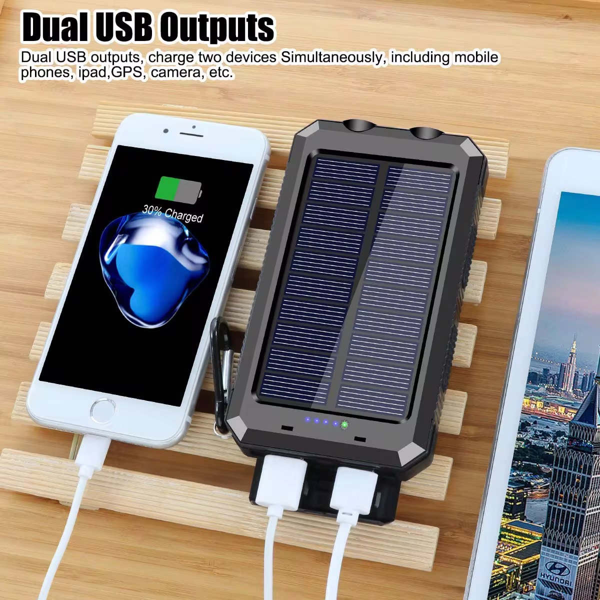 Waterproof Outdoor Solar Charger Power Bank 20000mah Portable Power Supply Solar Energy Powerbank