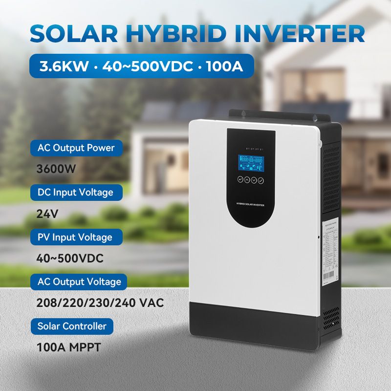 KUNGF SOLAR  3.6KW Hybrid Solar Inverter Single Phase Pure Sine Wave Solar Inverter with LED Display Inverter Converters