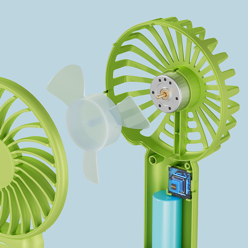 USB Hand Fan Rechargeable Desktop Table  Stand Air Cooling Hand Held Electric Small Portable Fan