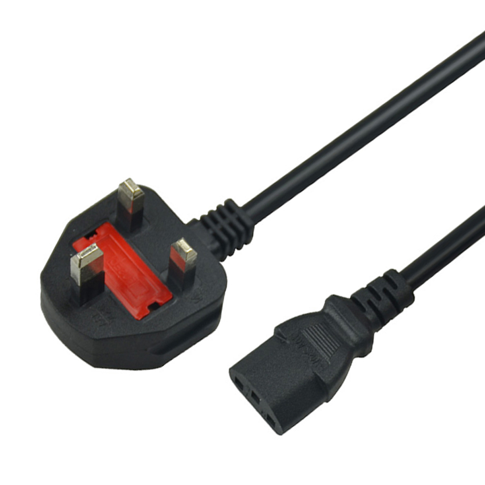 SIPU British 3 Pin 220V Fused Computer UK AC Power Cord Extension Cable PVC Jacket IEC Connector