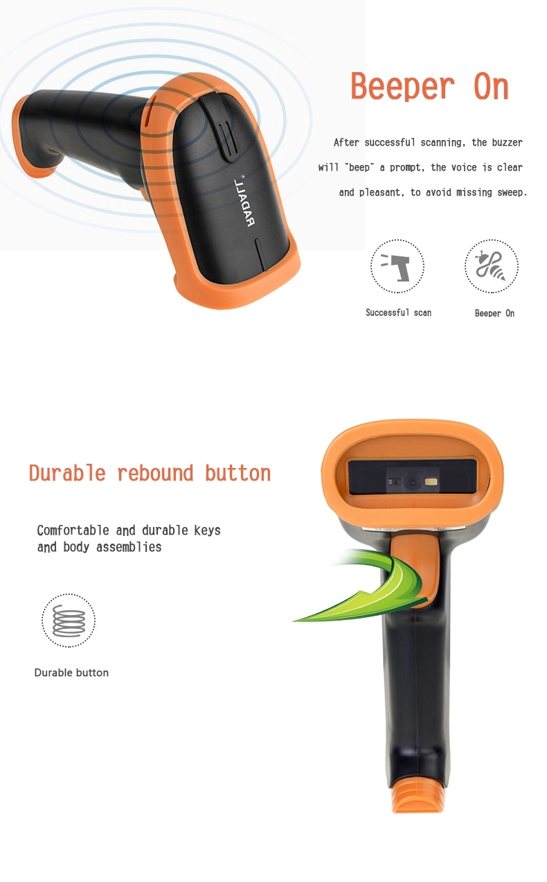 Netum Radall S5 S8 Portable 2D Wireless Barcode Scanner Bar Code Scanner Lecteur Code Barre Gun USB Bar Code Reader