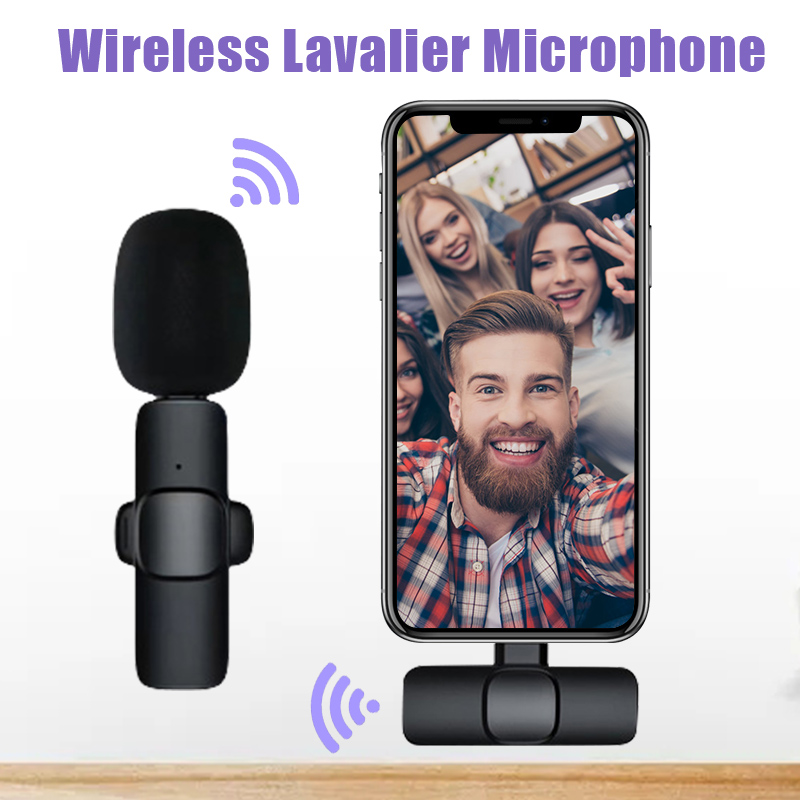 For iPhone 17 16 Wireless Lavalier Microphone Portable Audio Video Recording Mini Mic Live Broadcast Gaming Android Microfonoe