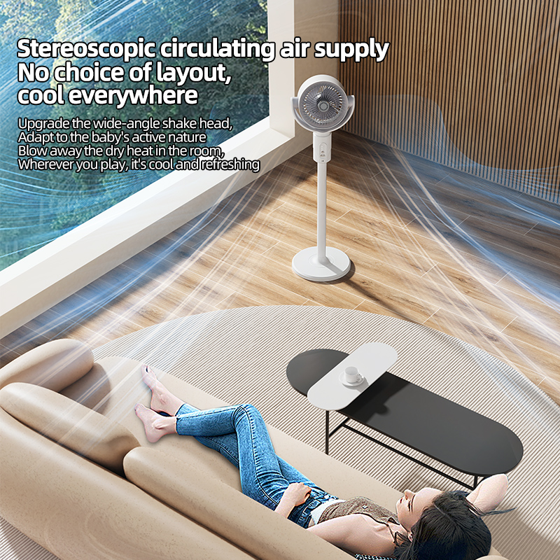 2025 New USB Floor Fan Air Circulation Cooling Fan With Remote Control Household Electric Standing Floor Fan Ventilation