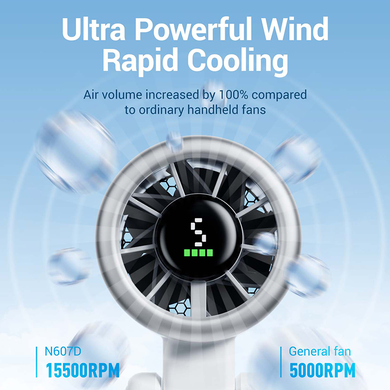 High Speed 13550RPM Cooling Hand Held Summer Mini Turbo Fan Foldable Rechargeable Handheld Portable Fans