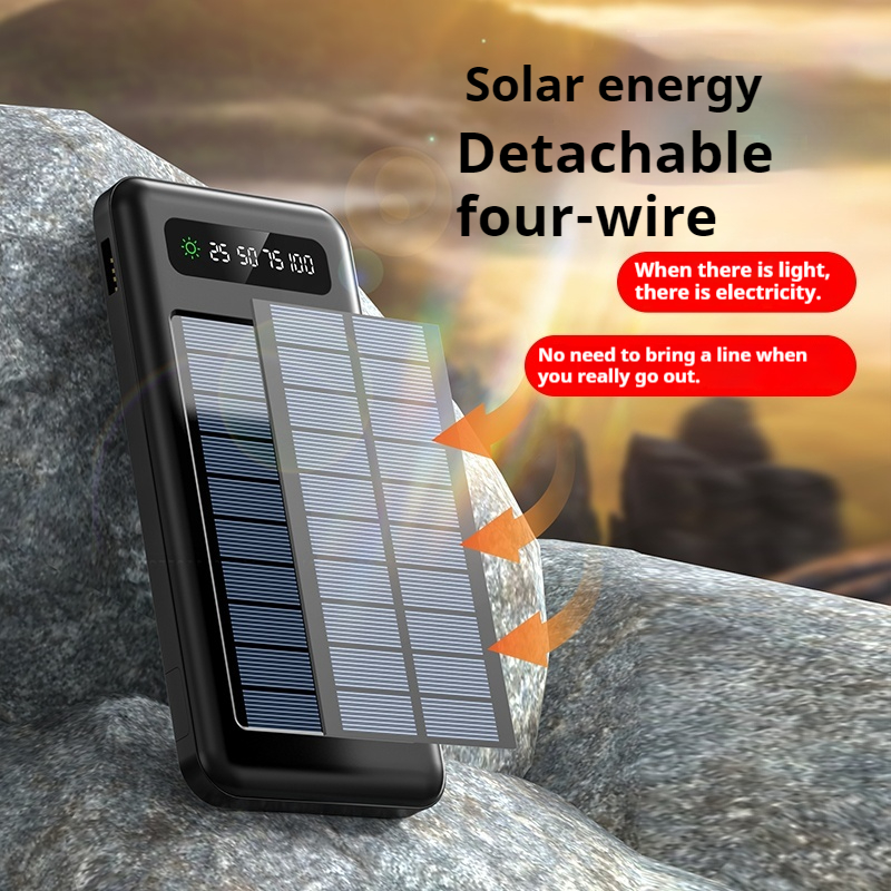 High-quality 10,000 Mah Solar Panel Portable Charger Manufacturer Price, Micro USB Input with Built-in Cable, 10,000 MAh