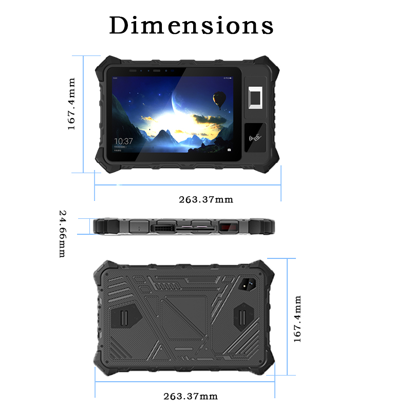 Tendcent LF78F-006 Stock Rugged 8-Inch Face Recognition IPS Screen Multi-OS 11 Tablet PC NFC Waterproof Memory Card Type