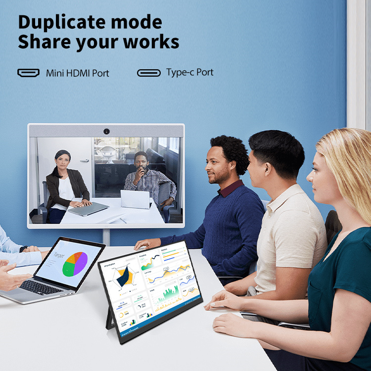 14 Inch IPS Portable Touch Screen Monitor 1080P FHD 1920x1080 Type-C HD Multi-Touch  External Display for Laptop