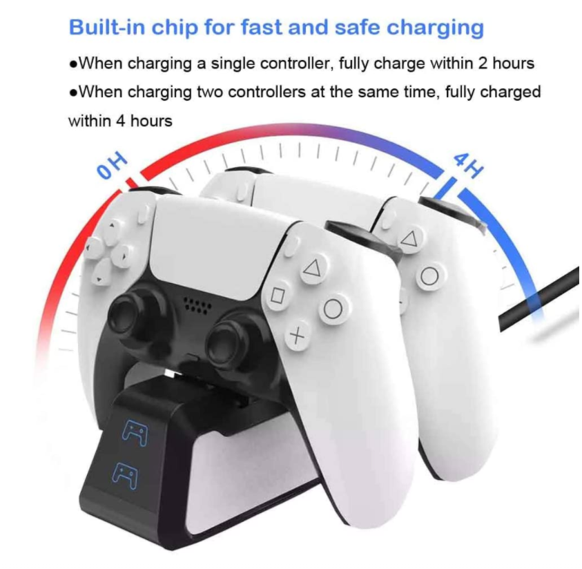 LED Indicator Type-C Cable Sense Wireless Controller Charger Stand for Sony Playstation 5 PS5 Fast Dual Charging Dock Station