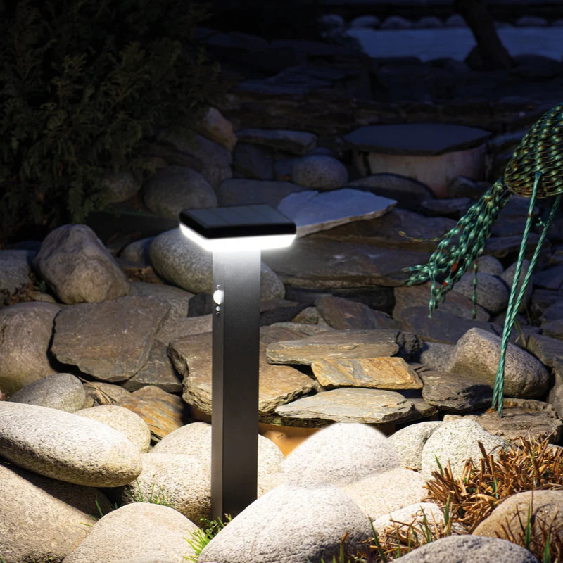Stainless Steel Square Solar LED Garden Lights Motion Sensor Outdoor Lawn Decorative Lighting