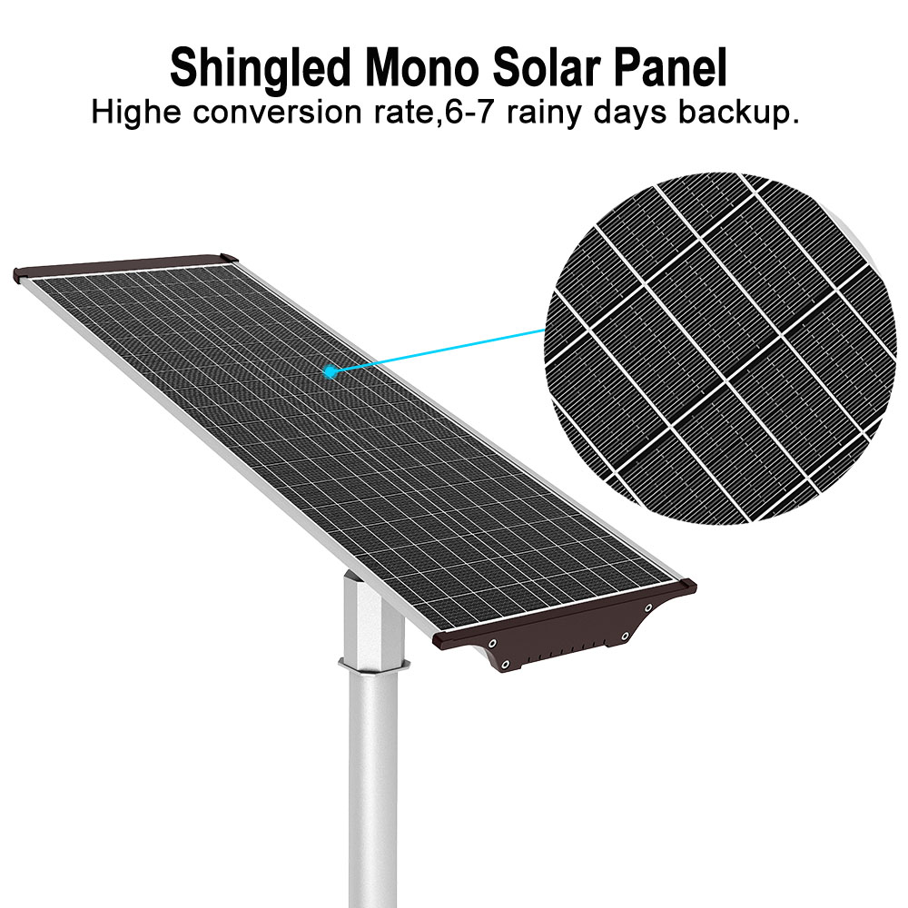 Project Customization Led Lamps LiFePO4 All in One Solar Outdoor Lighting Mono 50W 80W 120W Street Light With Motion Sensor