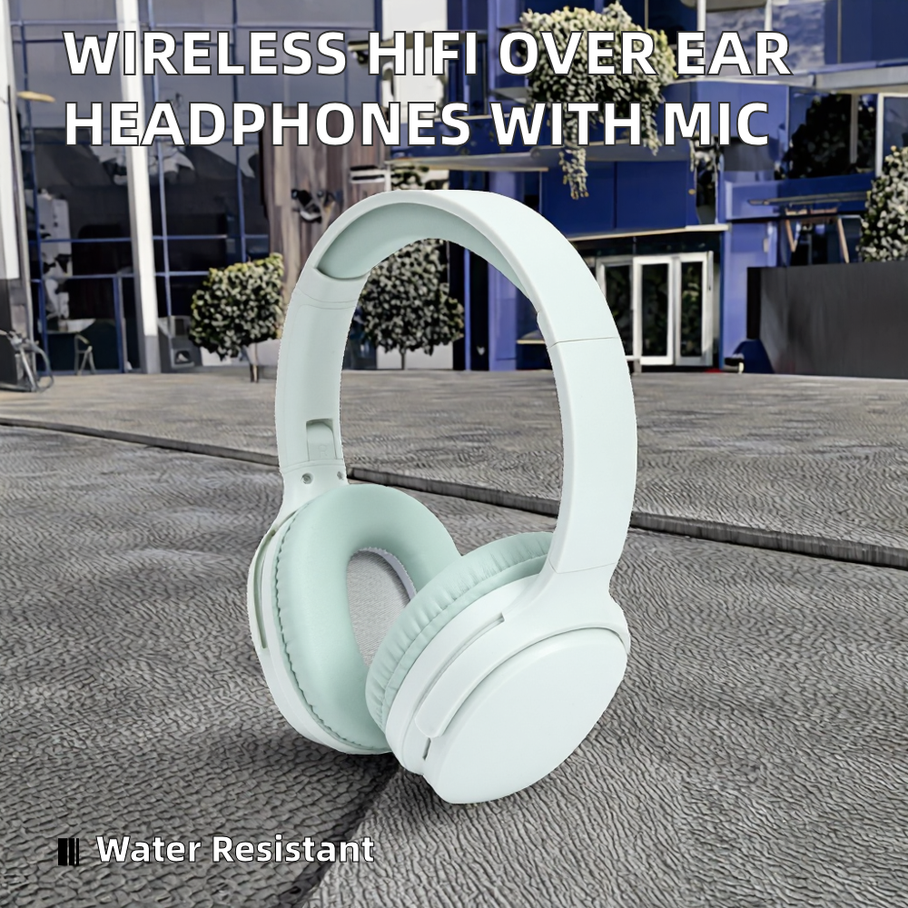 Portable Wireless Over-Ear Headphones Microphone-HiFi Stereo Sports DJ/Audiophile for 5.4 IPX5 Waterproof 3-5 Hours