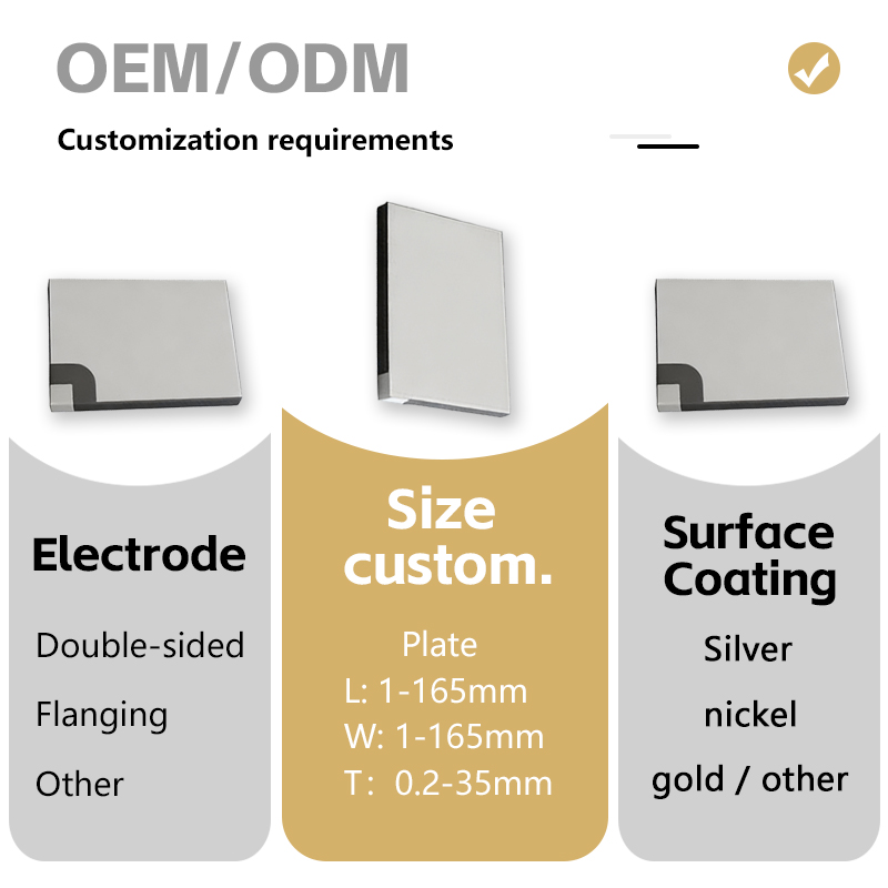 710kHz Piezo Ceramic Plate 3mm Rectangular Piezoceramic Precision Optical Adjustment Piezoceramic Elements Flanged Electrode