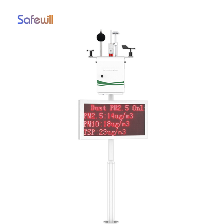 4G-Enabled Outdoor Air Quality Monitoring Device Test NO2 SO2 NH3 H2S VOC O3 CO PM2.5 PM10 TSP  Solar Panel Controller
