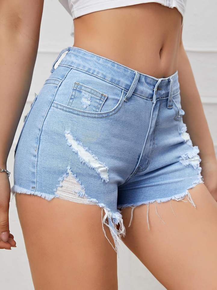 Stylish Women's Denim Shorts 100%