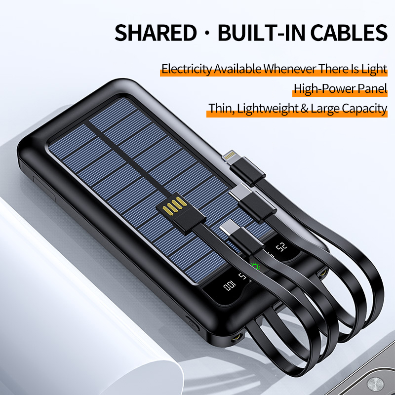 New Portable Solar Phone Charger Waterproof Solar Panel Power Bank 10000mah Powerbank Solar Energy Power Bank