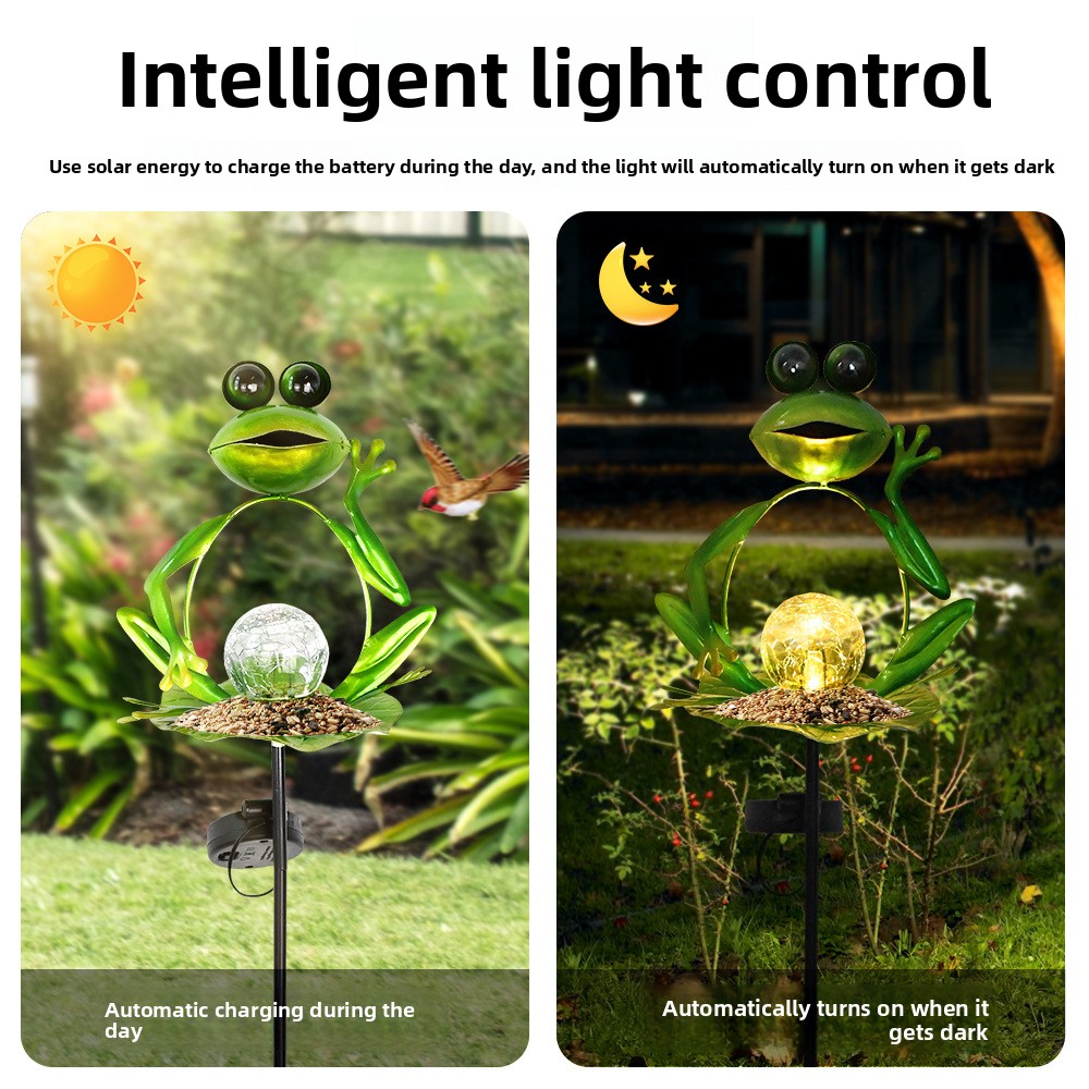 Outdoor Waterproof Small Size Iron Design LED Light Courtyard Garden Lamp Creative Cross-Border Solar Atmosphere Lawn Lamp