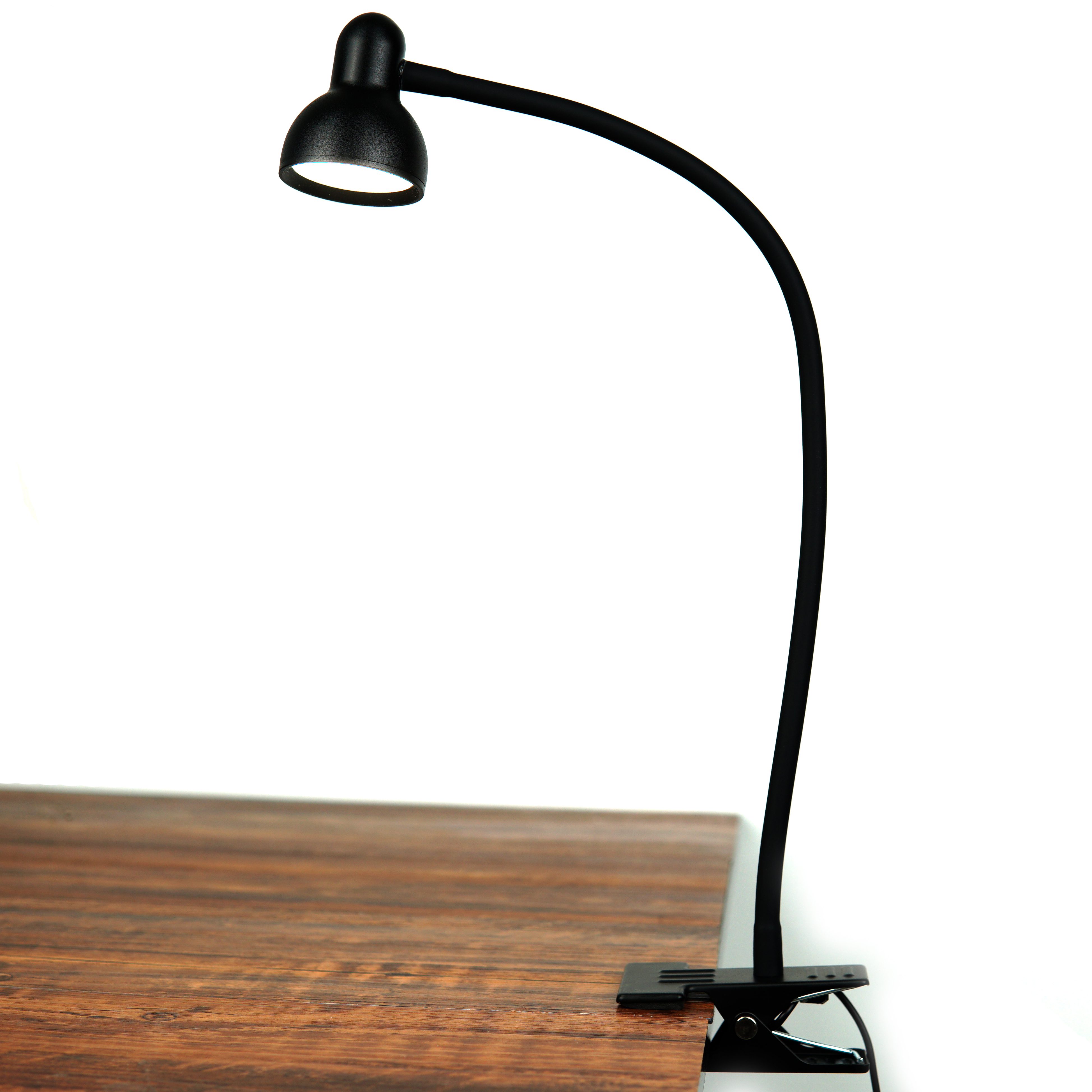 Clip on LED Modern DC Table Lamp Flexible Gooseneck Reading Lamp with Clamp Eye-caring Dimmable Black White