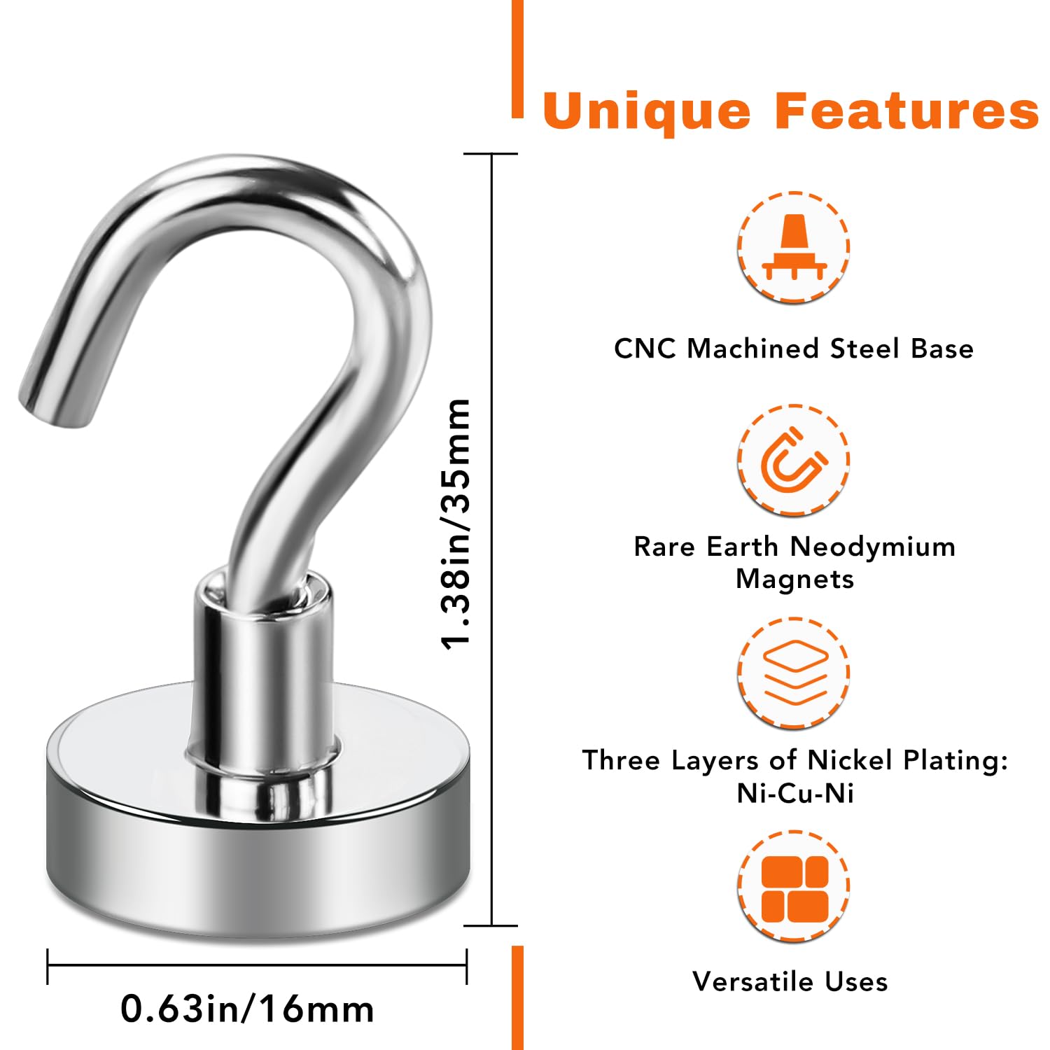 Powerful Magnetic Hooks Heavy Duty Neodymium Magnet Hook Kitchen Home Magnetic Hook