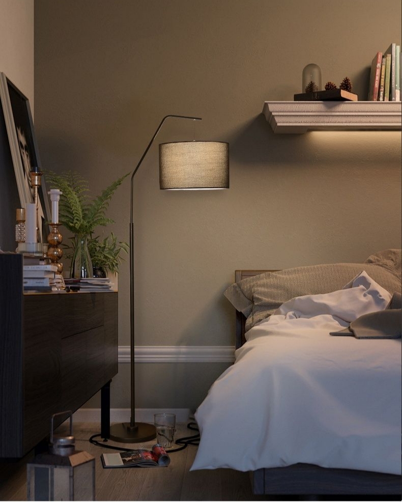 Minimalist Fishing LED Floor Lamp for Living Rooms Creative Vertical Floor-standing Eye-protection Floor Lamp, Sofa Lamp