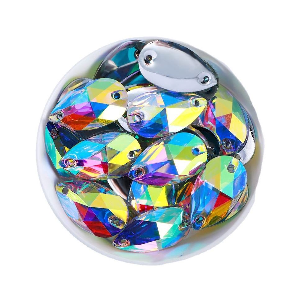 Water Drop Hand-sewn Rhinestones