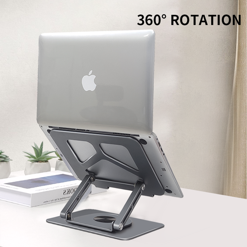 New Design Computer Accessories Trending Products Laptop Holder Aluminum Adjustable Ergonomic 360 Rotating Laptop Riser Stand