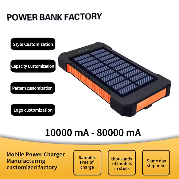 Hot Sale 10000mAh High Capacity Solar Power Bank Compass Night Light Solar Charger for Mobile Phones & Electronics