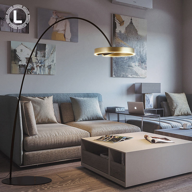 Morden Home Decor Standing Floor Lamp Designer Black Feature Floor Light Simple Hotel Living Room Bedroom LED Floor Lamp
