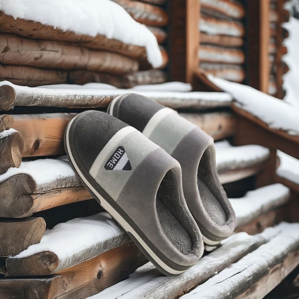 Теплые хлопковые мужские тапочки (Winter Warm)