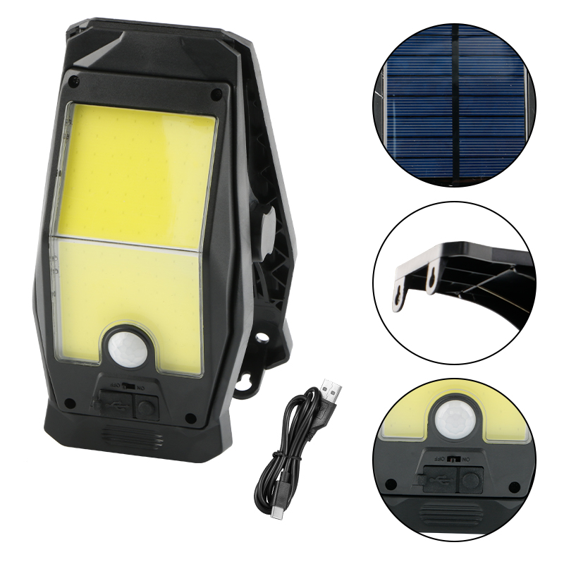 Solar Portable Clamp Light LED Outdoor Garden Clip Motion Sensor Lights IP65 Waterproof Security Light Sensor Courtyard Lamp