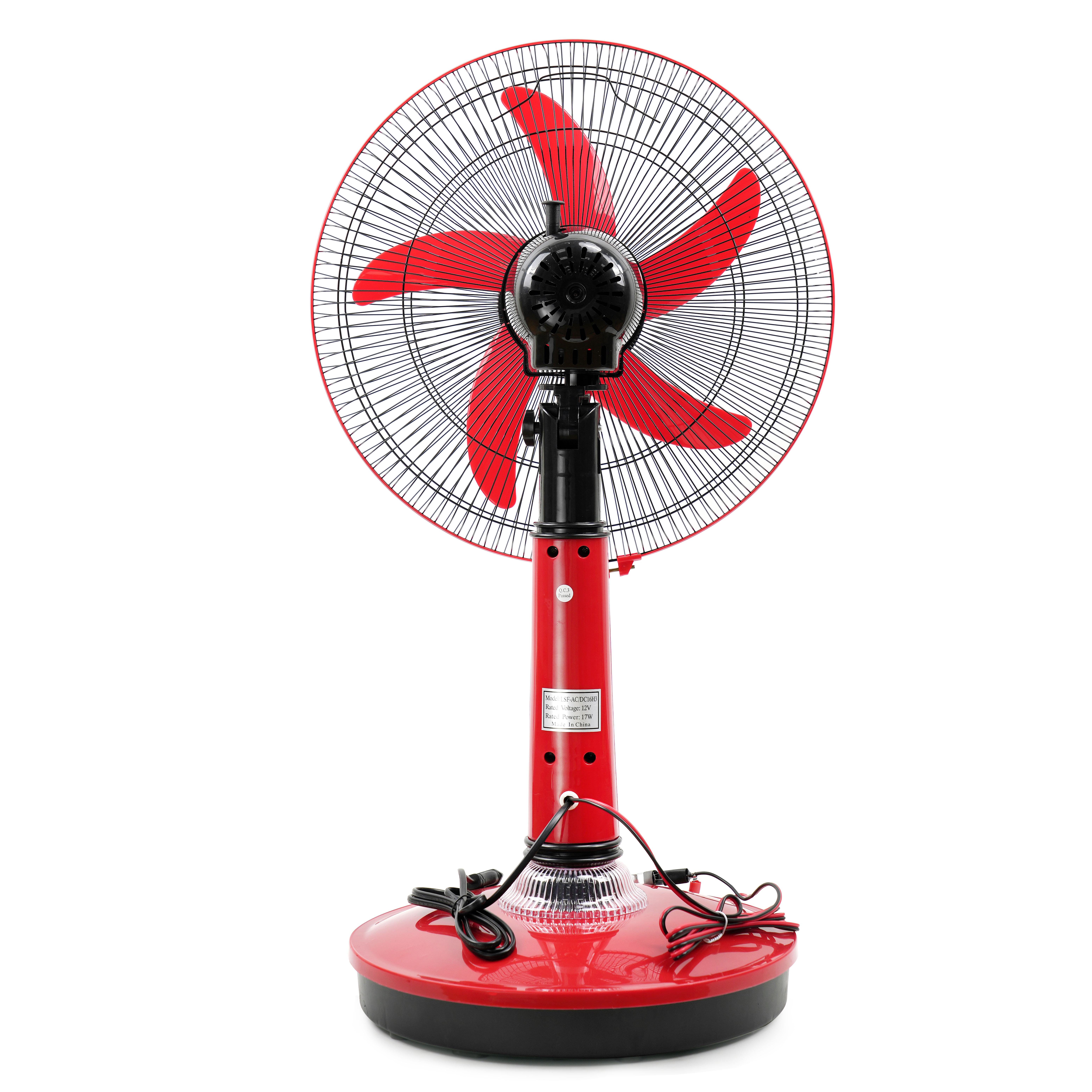 AC/DC Table  Fan Exported to Yemen DC 12V 16-inch Portable Table Fan with Led Light and Usb Mobile Phone Charging Function