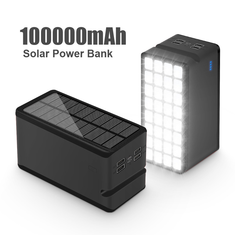 Portable Camping Solar Power Bank 100000mah IP66 Waterproof 100000mah Solar Phone Charger