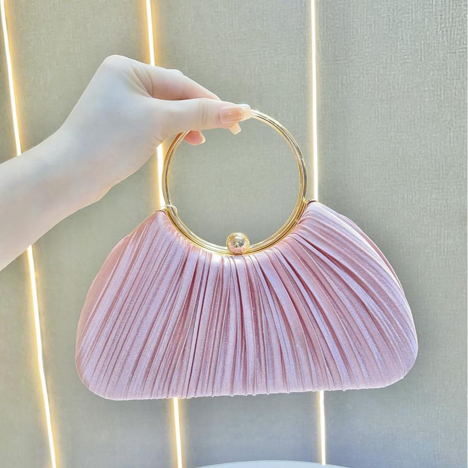 Плиссированная шелковая сумка для банкетов