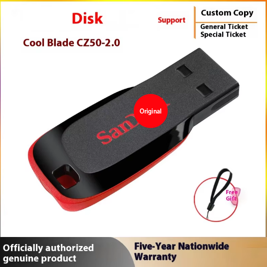 Wholesale Compatible With Sandisk Mini 2.0 Office USB Drive CZ50 Cool Blade 8G to 128G Capacity Metal Flashdisk