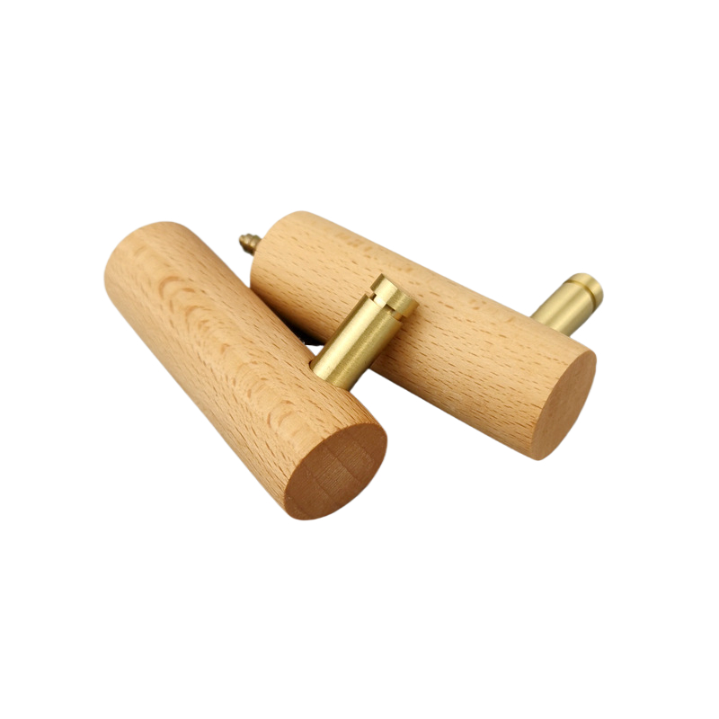 Wooden Wall Mounted Hooks for Hanging Beech Wood Dark Walnut Hook Solid Wood with Brass Hook for Home