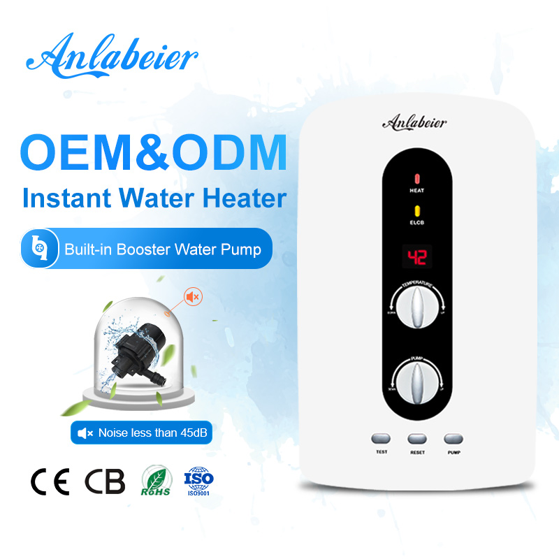 Factory Price Electric Tankless Hot Water Heater Mini Instant Kitchen Bathroom Shower Heater LED Temperature Display Plastic