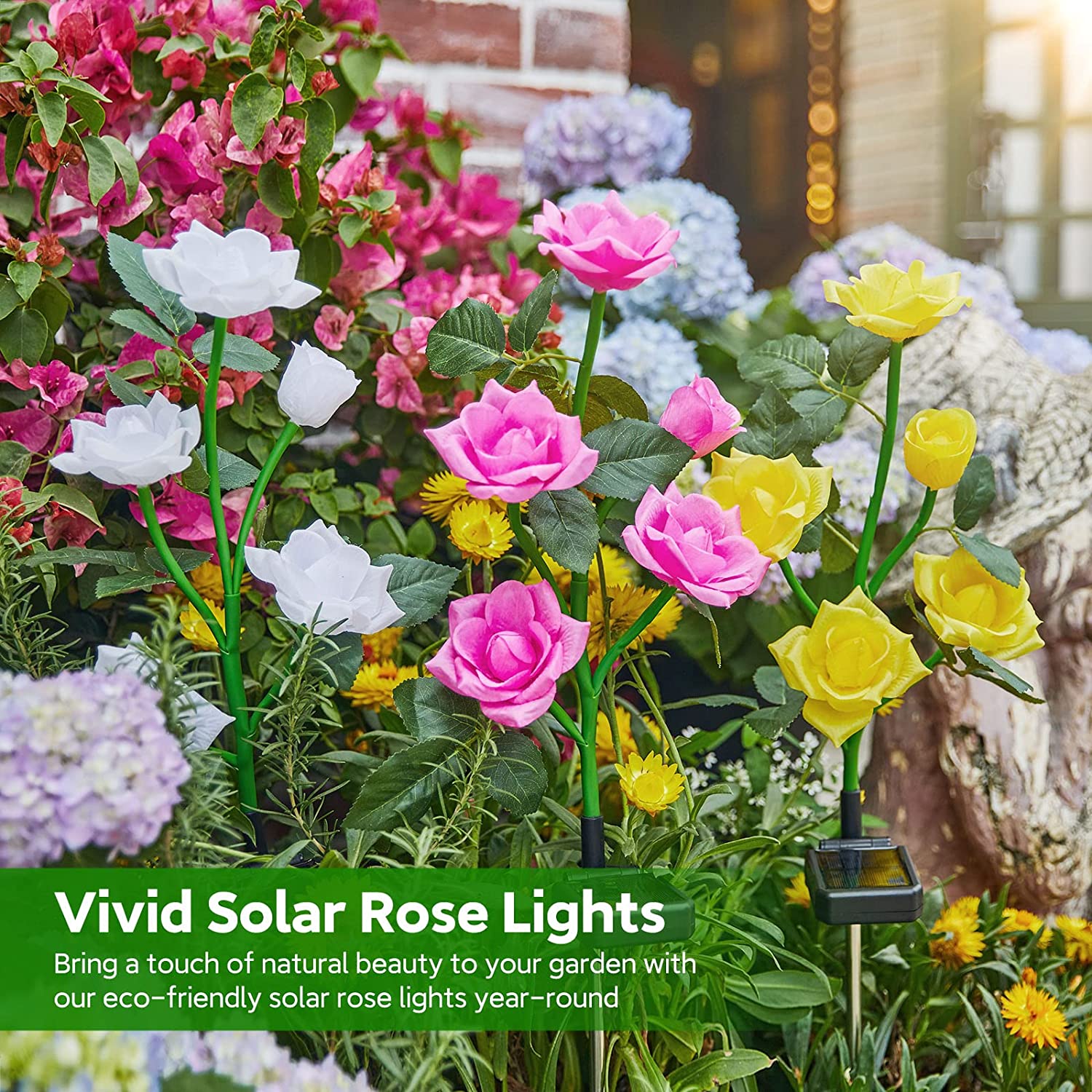 Solar Garden Lights 7 Color Changing Waterproof Led RGB Lights Outdoor for Outside Yard Pathway Decoration