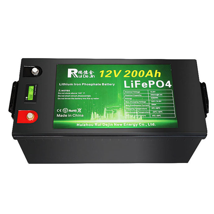 Ruidejin 12V Household Energy Storage System 200Ah LiFePO4 Prismatic Solid State Battery 6000 Cycles 3C-5C Discharge Rate -20C