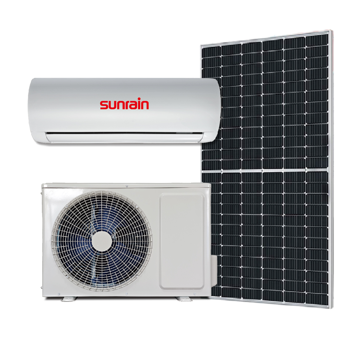 2024 Sunrain Conditioner New Design Full Dc Compressor Hybrid Solar Energy Powered Air Conditioner System for Office