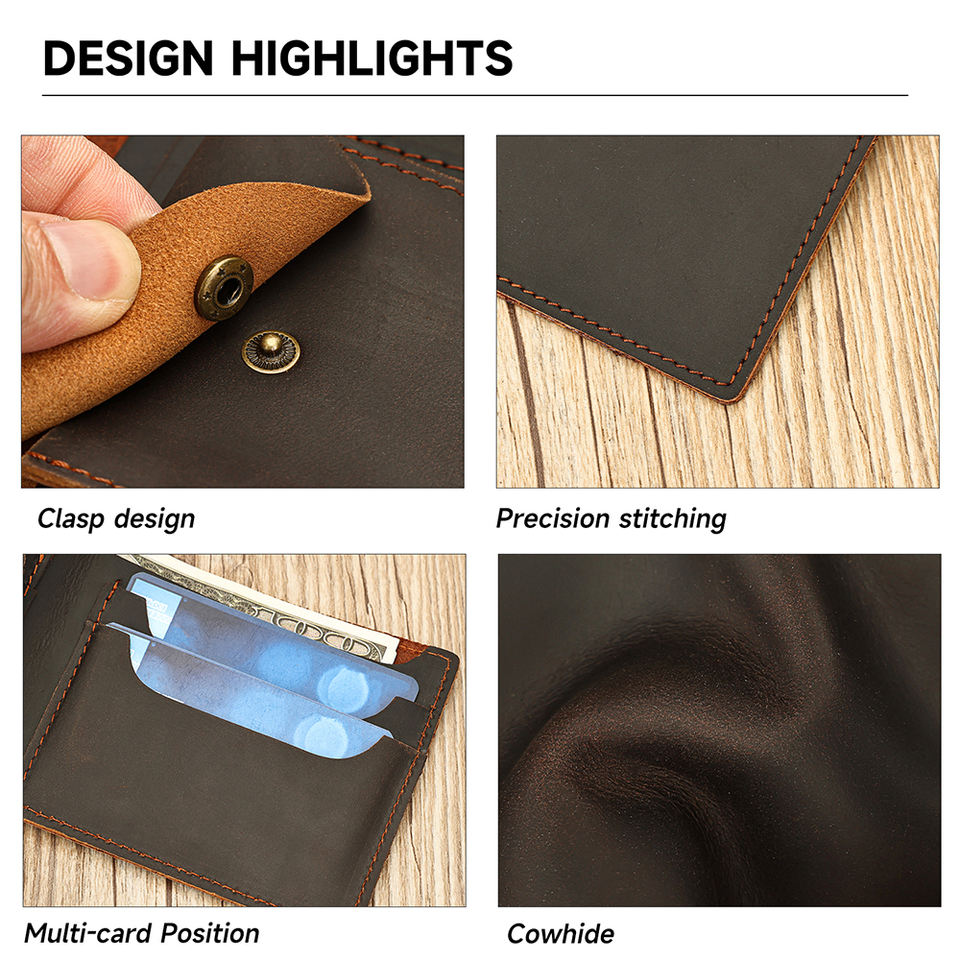 Винтажный кожаный Bifold кошелек MARRANT