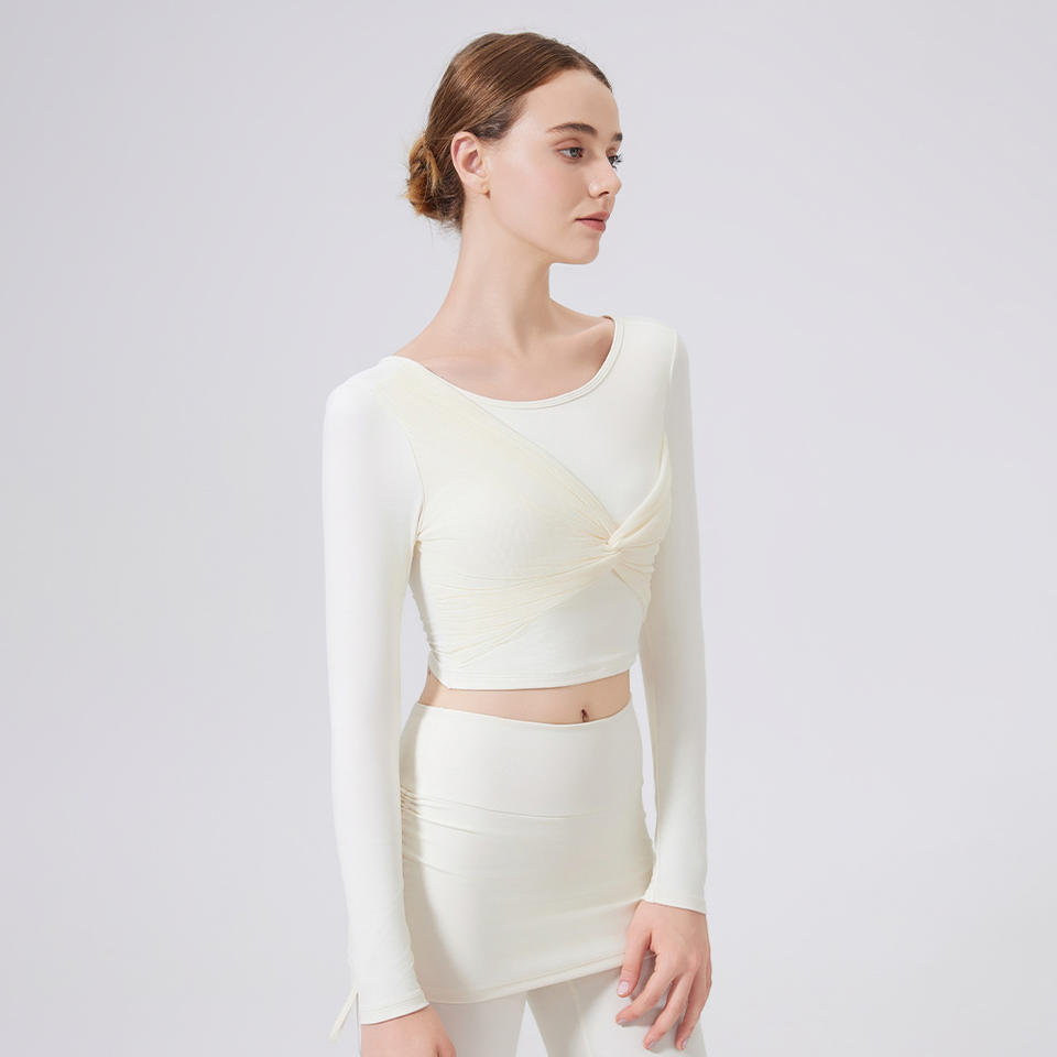 Сетчатый топ с узлом (Mesh Twist Long Sleeve)