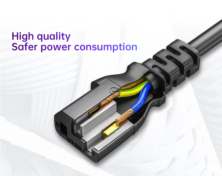 SIPU High Quality 3 Core Ac European Power Plug Cable Wholesale Eu Ac Power Cord for Computer 1.5M 3*0.75mm²