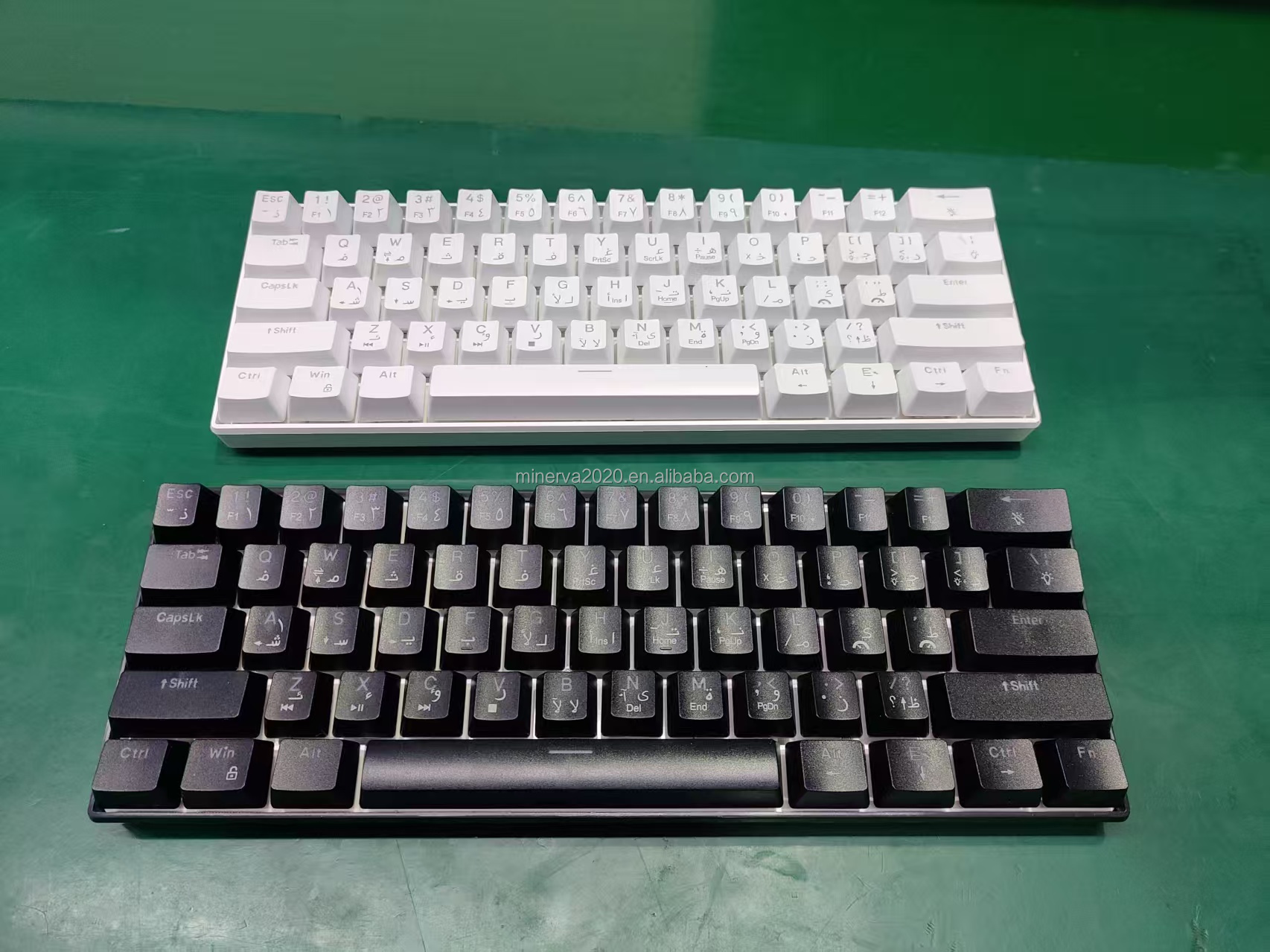 Blue Switch Gaming Keyboard 60 Percent Gamer Teclado Compact 61 Keys LED Backlit Computer PC Wired White Mechanical Keyboard